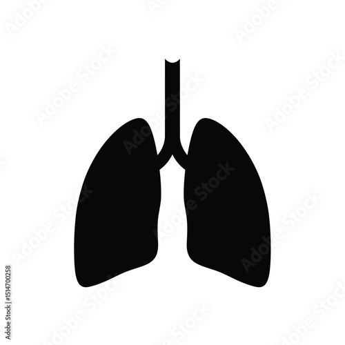 "Silhouette of Human Lungs - Medical Anatomy Illustration"