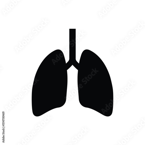"Silhouette of Human Lungs - Medical Anatomy Illustration"