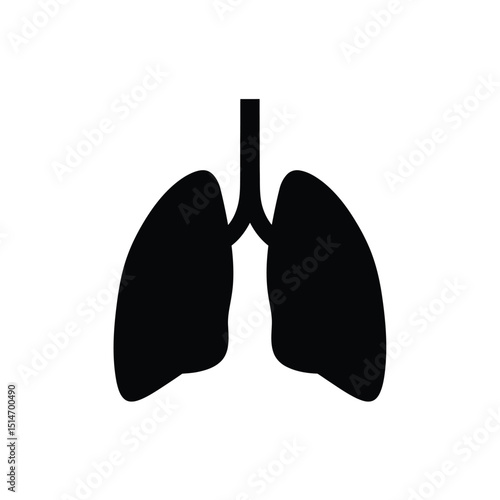 "Silhouette of Human Lungs - Medical Anatomy Illustration"