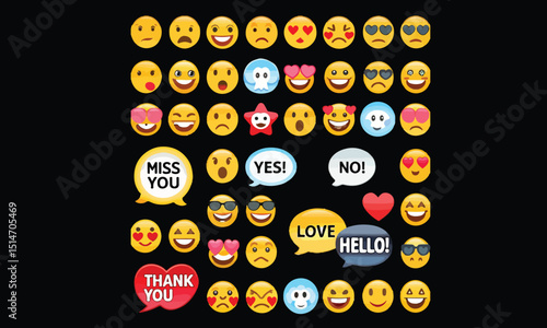 smiling faces collection vector