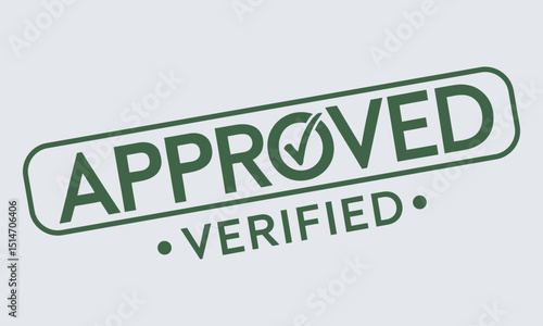 Verified Approved Stamp: Green Checkmark Design, Approve stamp green vector design

