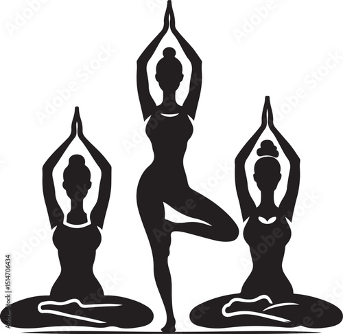 Silhouette of a woman meditating in a lotus yoga pose, symbolizing relaxation and inner peace