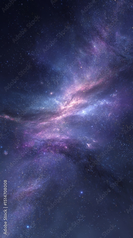 Fototapeta premium Purple Pink And Blue Cosmic Nebula In Space