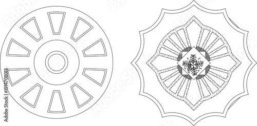 sketch vector illustration silhouette design ornament decoration pattern rosette mandala classic vintage abstract modern