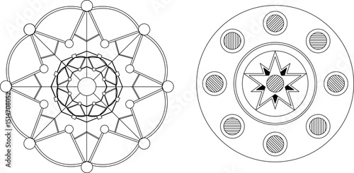 sketch vector illustration silhouette design ornament decoration pattern rosette mandala classic vintage abstract modern 