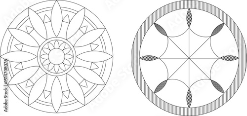 sketch vector illustration silhouette design ornament decoration pattern rosette mandala classic vintage abstract modern