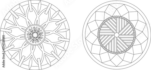 sketch vector illustration silhouette design ornament decoration pattern rosette mandala classic vintage abstract modern