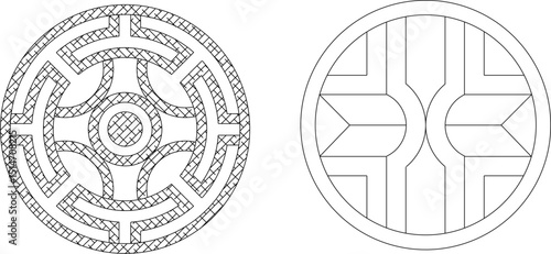 sketch vector illustration silhouette design ornament decoration pattern rosette mandala classic vintage