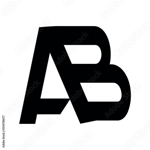 Abstract letter ab logo design.	