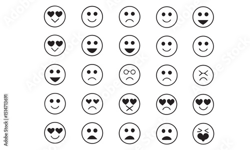 smiling faces collection vectors