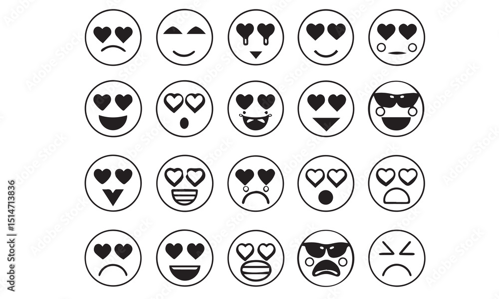 smiling faces collection vectors smiling faces collection vectors