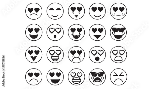 smiling faces collection vectors