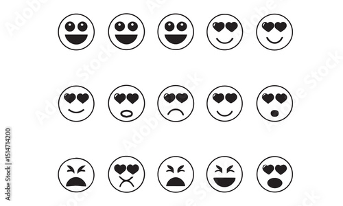 smiling faces collection vectors