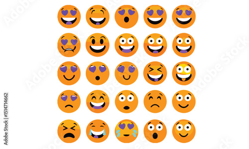 smiling faces collection vectors