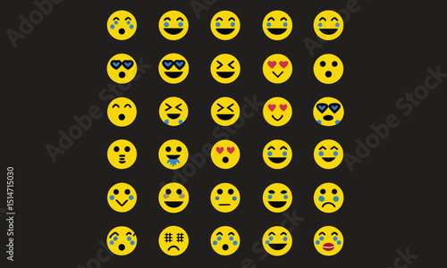 smiling faces collection vectors
