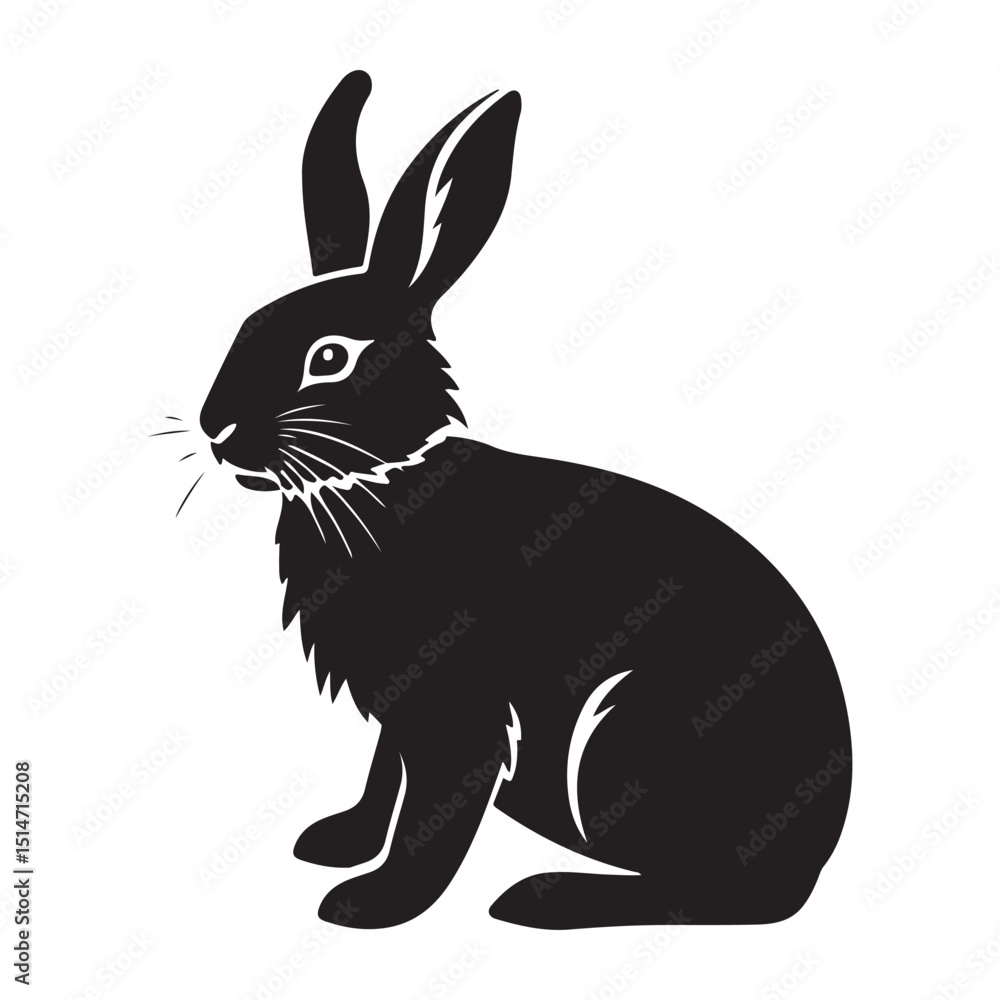 Fototapeta premium Rabbit a simple minimal silhouette
