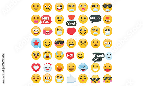smiling faces collection vectors