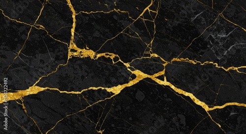 Elegant Black and Gold Marble Texture Luxury Design Background