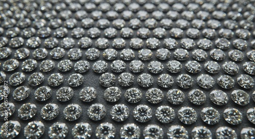 Sparkling Collection of Round Brilliant Cut Diamonds on Gray Background