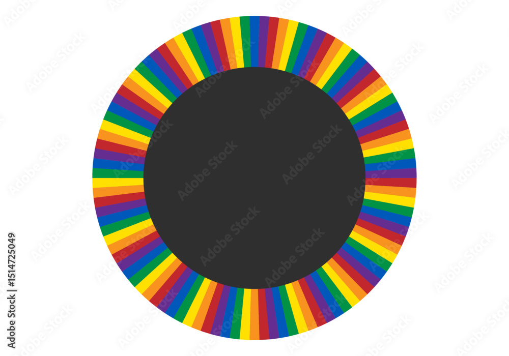 Obraz premium Círculo con trazo de la bandera del orgullo LGBTQ+