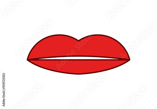 Labios rojos de mujer en fondo blanco