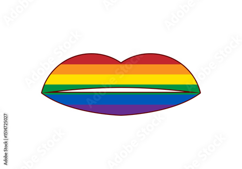 Labios con la bandera del orgullo lgbtq+
