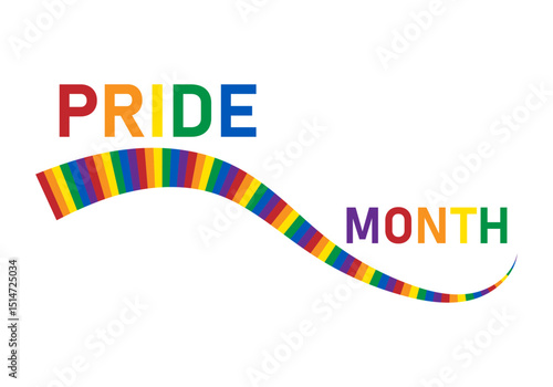 Trazo con colores de la bandera del orgullo lgbtq+ para el mes del orgullo