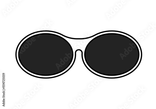 Icono negro de gafas de sol en fondo blanco