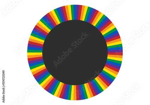 Círculo con trazo de la bandera del orgullo LGBTQ+