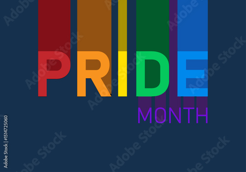 Letras de colores del mes del orgullo con colores LGBTQ+