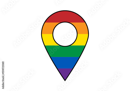 Marcador de ubicación con bandera del orgullo lgbtq+