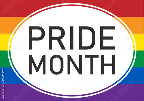 Cartel del mes del orgullo con bandera del orgullo lgbtq+