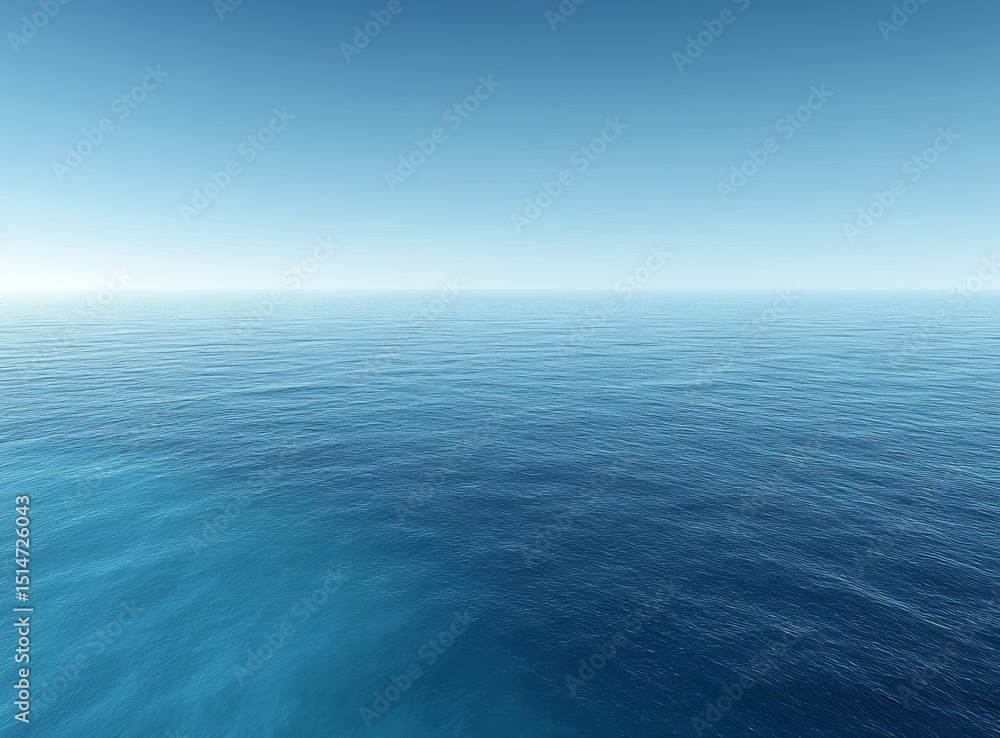 Fototapeta premium Vast Ocean Horizon Under a Clear Blue Sky