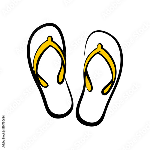 Flip flops color icon on transparent background for web and graphic design
