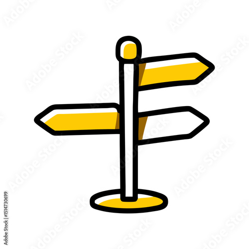 Direction signpost color icon on transparent background for web and graphic design