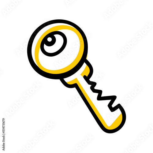 Key color icon on transparent background for web and graphic design
