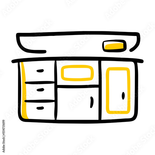 Kitchen cabinet color icon on transparent background for web and graphic design