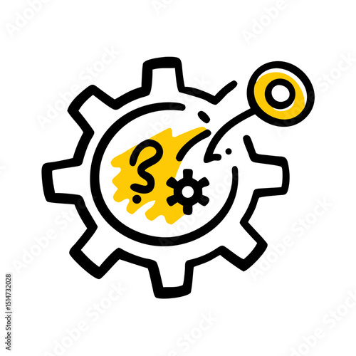 Strategy gear color icon on transparent background for web and graphic design