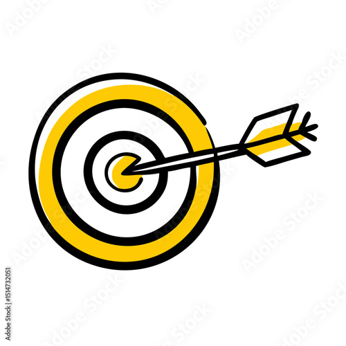 Target and arrow color icon on transparent background for web and graphic design