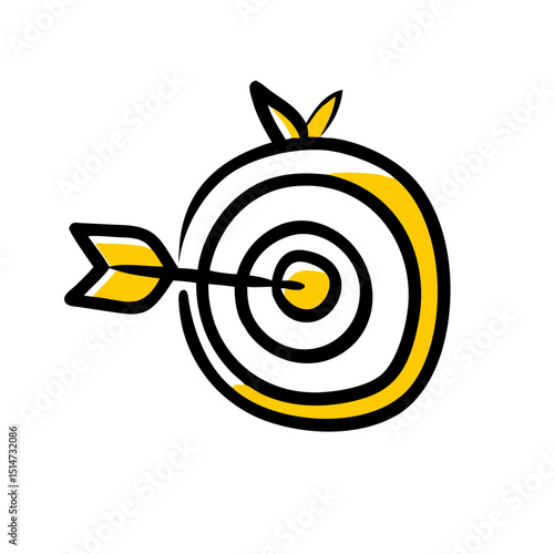 Target focus color icon on transparent background for web and graphic design