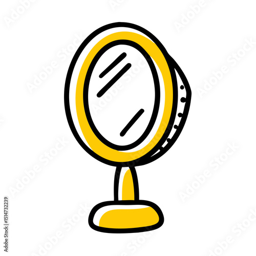 Vanity mirror color icon on transparent background for web and graphic design