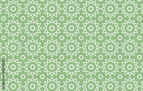 Subtle Green Islamic Star Pattern
