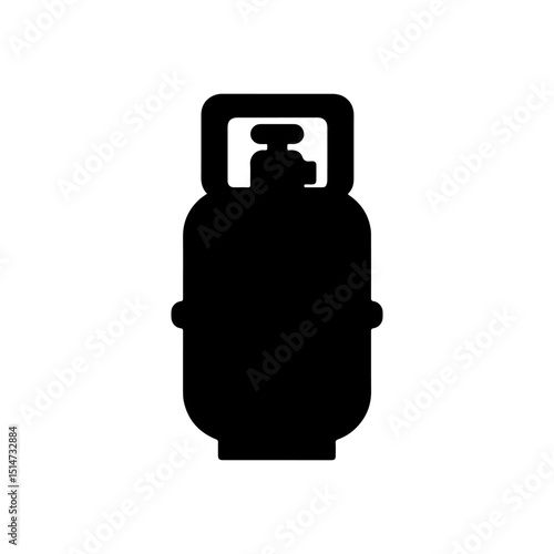 Gas Cylinder silhouette icon vector flat design on white background