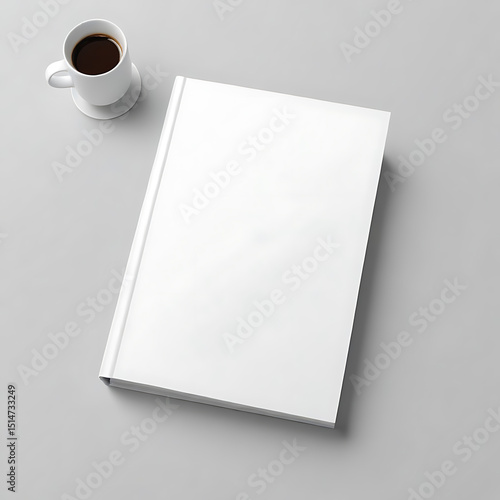 Blank Book Cover Mockup Clean White Design for Presentation