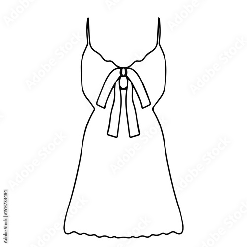 Outline mini dress party collection stock. Dresses silhouette vector