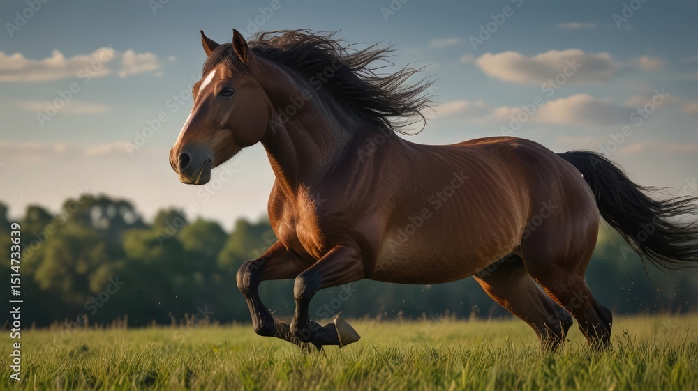 Horse Galloping in Open Field Horse Galloping in Open Field