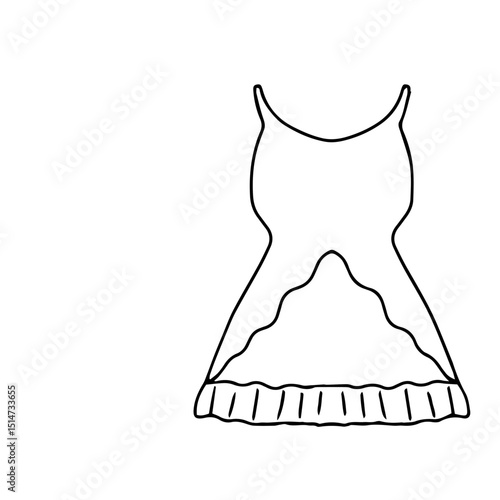 Outline mini dress party collection stock. Dresses silhouette vector