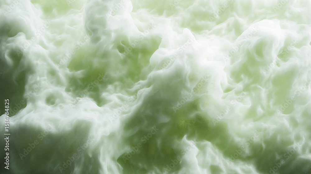 Fototapeta premium Soft green cloud texture with diffused light creating a calm and dreamy atmosphere.