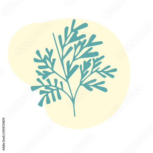 Cartoon coral and reef design. coral reefs and seaweed doodle design element