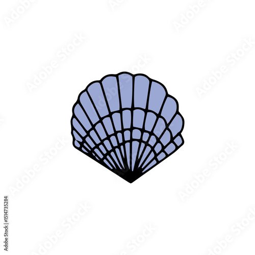 cartoon coral reef isolated on white background. Abstract Seaweed Shape Aesthetic Element Vector Illustration